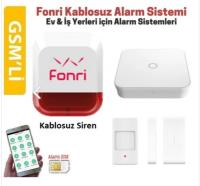 FONRI 2G Kablosuz Alarm Seti Kablosuz Hırsız Alarm Sistemi SİREN+MANYETİK KONTAK+PIR+ANA PANEL+KUMANDA